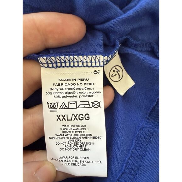 New Zumba Two Tone Long Loose Tank XXL Indigo Blue Athletic Gym - Picture 6 of 10